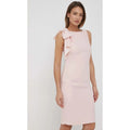 Calvin Klein Dress Size 8 Blush Pink Ruffle-Shoulder Elegant Professional
