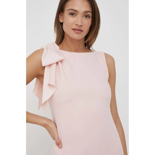 Calvin Klein Dress Size 8 Blush Pink Ruffle-Shoulder Elegant Professional