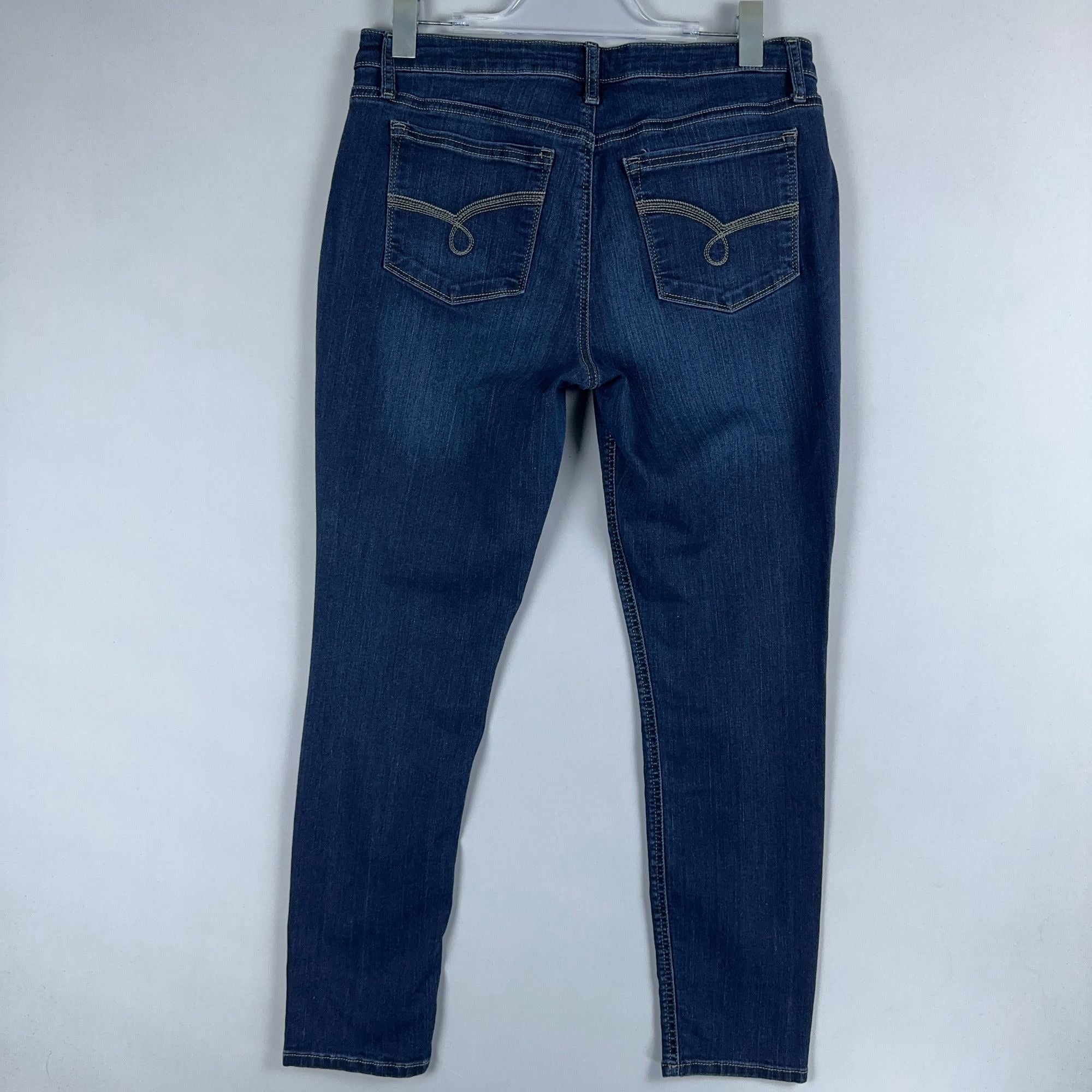 Riders By Lee Jeans Womens Size 14 Skinny Mid Rise Blue Dark Wash