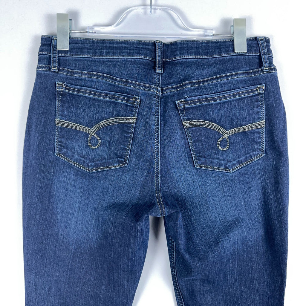 Riders By Lee Jeans Womens Size 14 Skinny Mid Rise Blue Dark Wash
