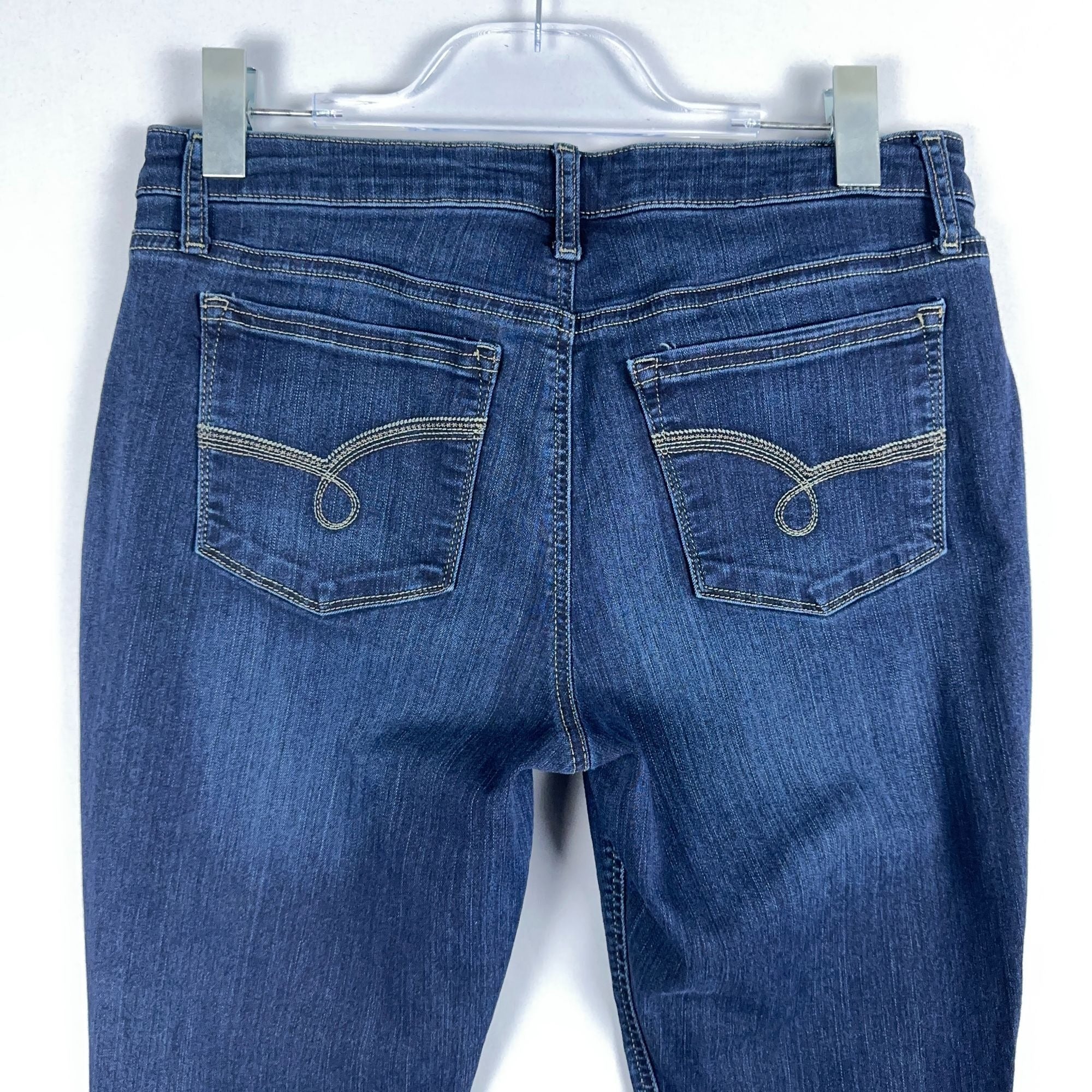 Riders By Lee Jeans Womens Size 14 Skinny Mid Rise Blue Dark Wash