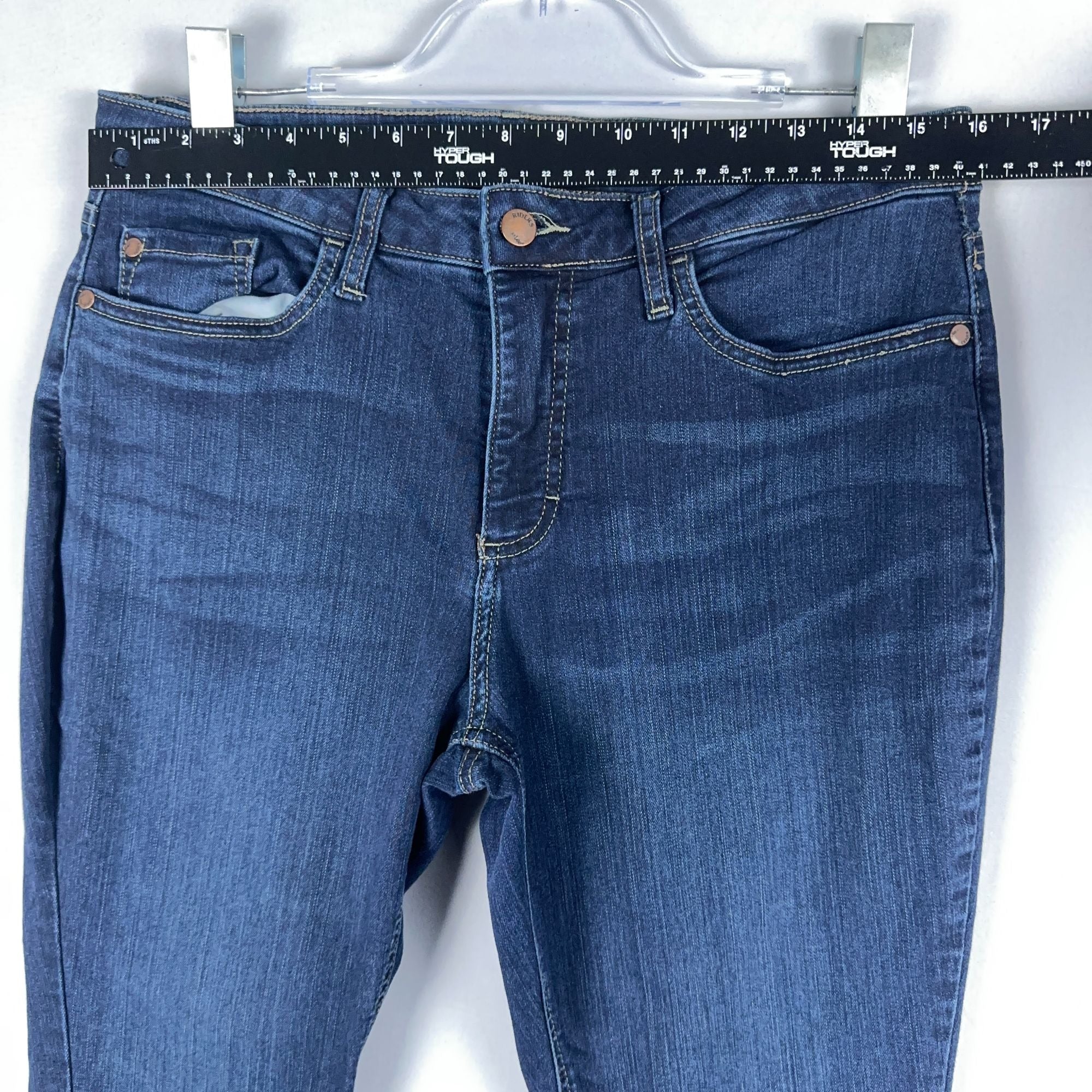 Riders By Lee Jeans Womens Size 14 Skinny Mid Rise Blue Dark Wash