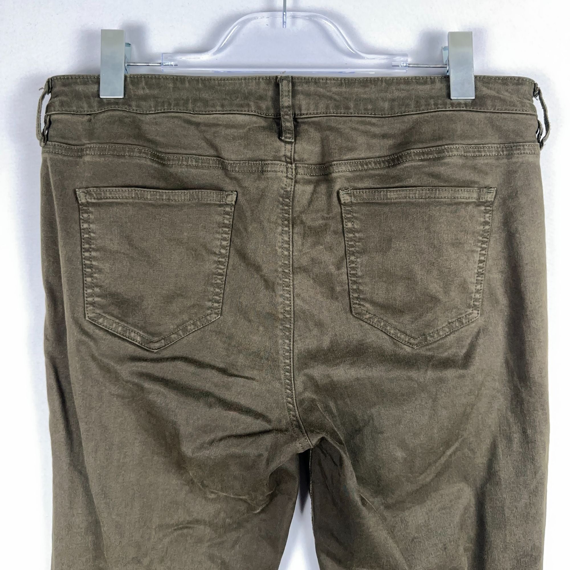Buffalo David Bitton Vale Skinny Jeans Mid-Rise Womens Size 14/34 Green Stretch