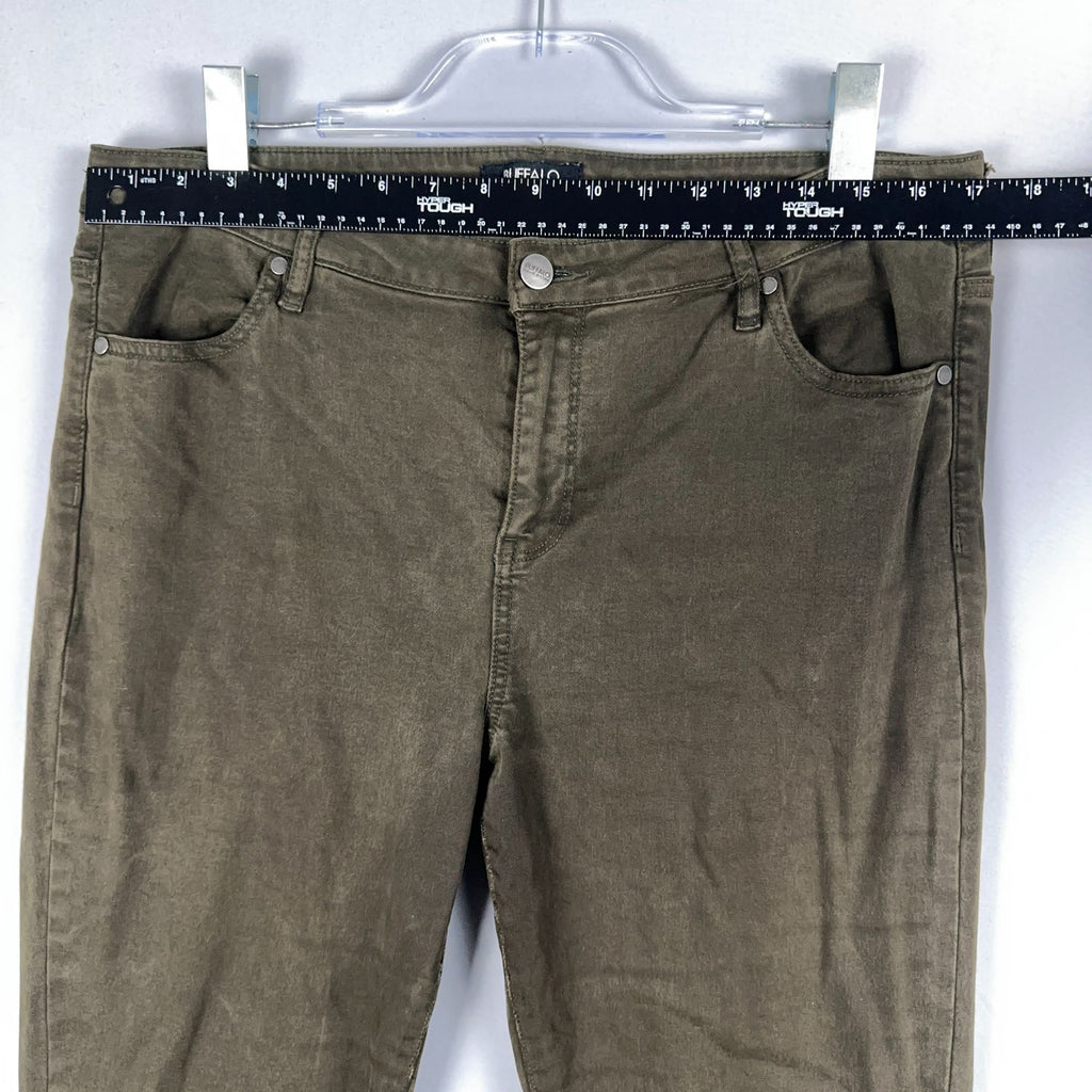 Buffalo David Bitton Vale Skinny Jeans Mid-Rise Womens Size 14/34 Green Stretch