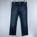 Lauren Ralph Lauren Jeans Size 12 Straight Leg Mid Rise  Blue Dark Wash