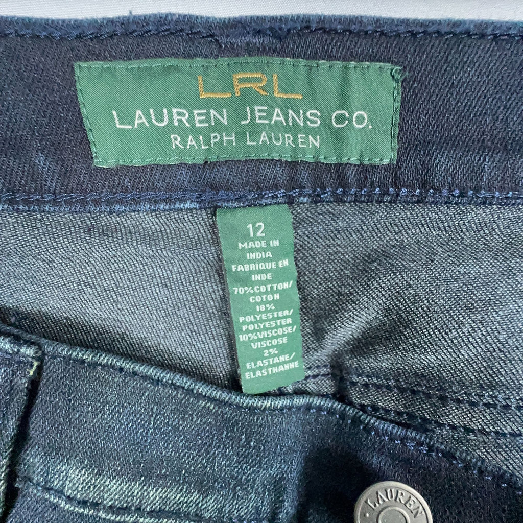 Lauren Ralph Lauren Jeans Size 12 Straight Leg Mid Rise  Blue Dark Wash