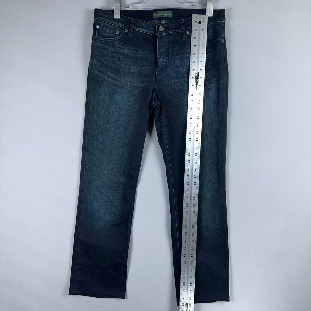 Lauren Ralph Lauren Jeans Size 12 Straight Leg Mid Rise  Blue Dark Wash