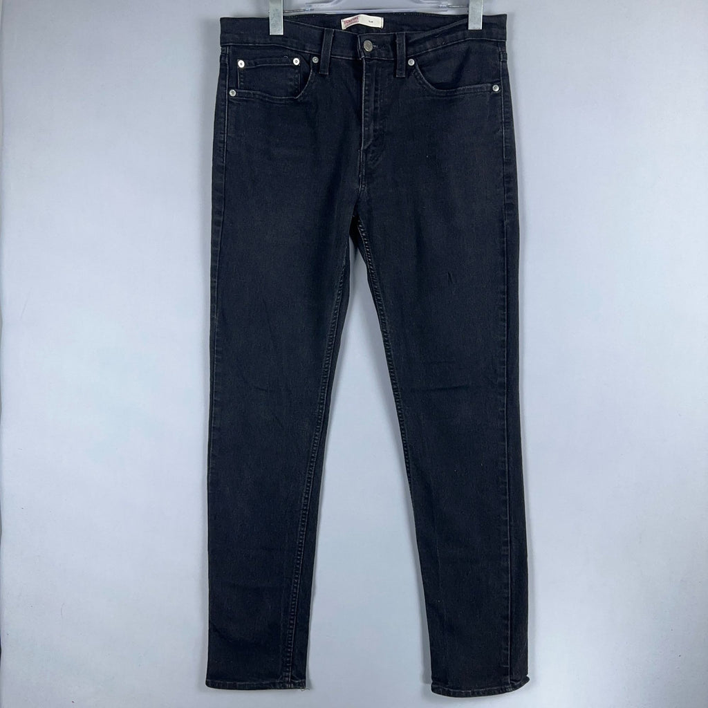 Signature Levi Jeans Straight Leg Slim Fit Mens Size W34 x L34 Black Dark Wash