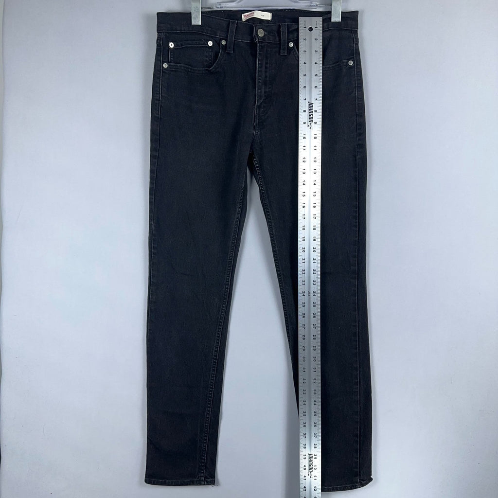 Signature Levi Jeans Straight Leg Slim Fit Mens Size W34 x L34 Black Dark Wash