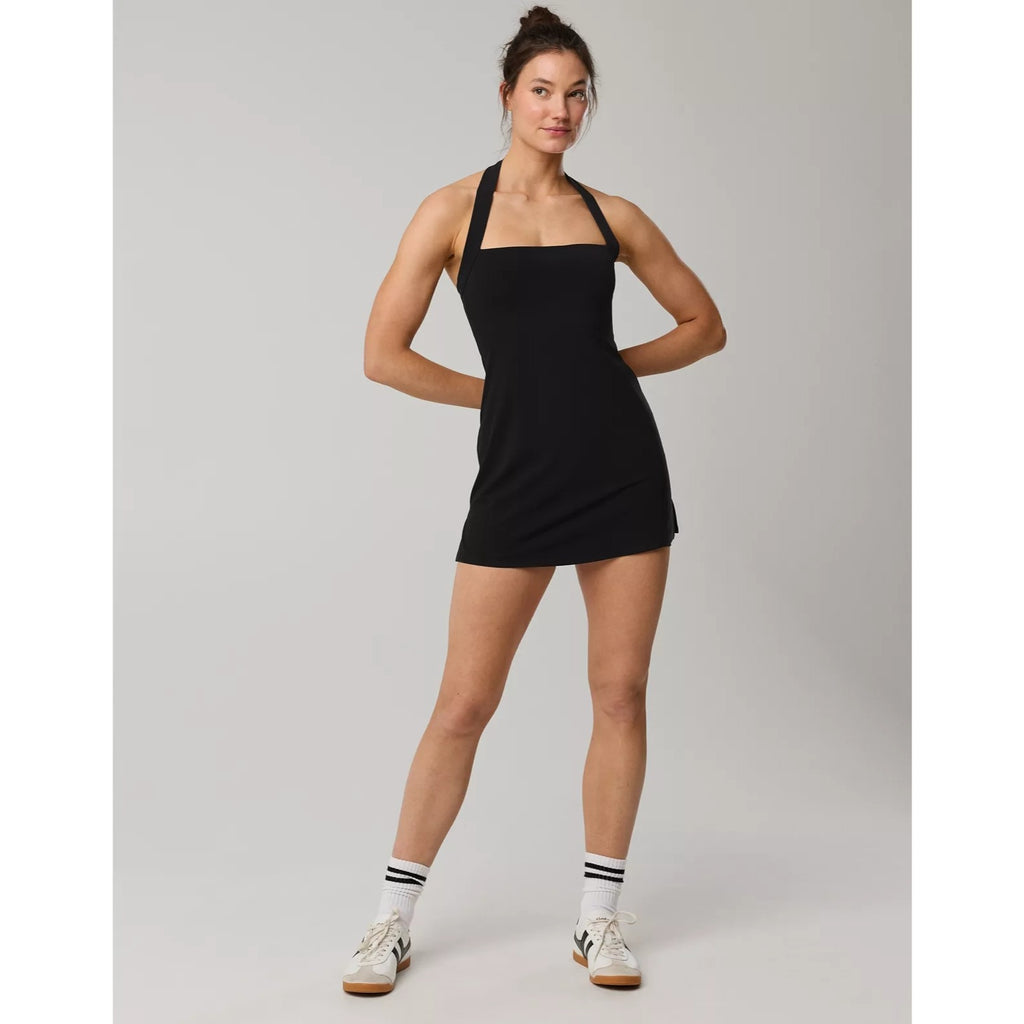Halara Dress Size Large Black Halter Neck