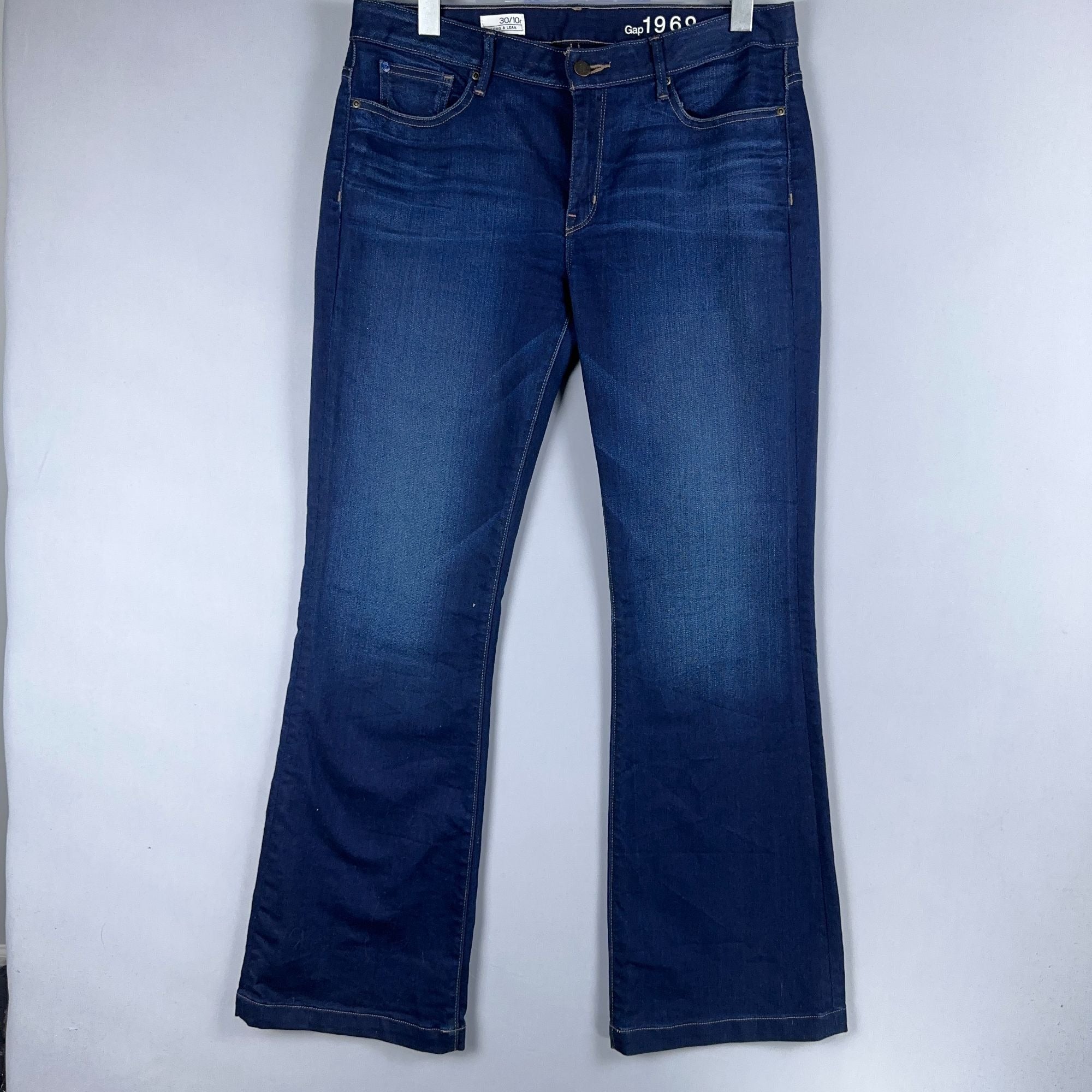 Gap 1969 Bootcut Jeans Size 30/10Regular Blue Dark Wash Long Lean Mid Rise