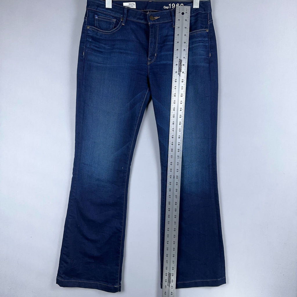 Gap 1969 Bootcut Jeans Size 30/10Regular Blue Dark Wash Long Lean Mid Rise