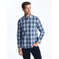 J.T. Ascott Plaid Button-Down Shirt 100% Cotton Mens Size Large Blue Regular Fit