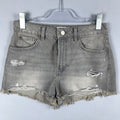 Denim Co Shorts Size 6 Cut Off 100% Cotton  Gray Medium Wash Distressed Raw Hem