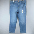 Terra Sky Size 14W Straight Leg Jeans High Rise Blue Light Wash