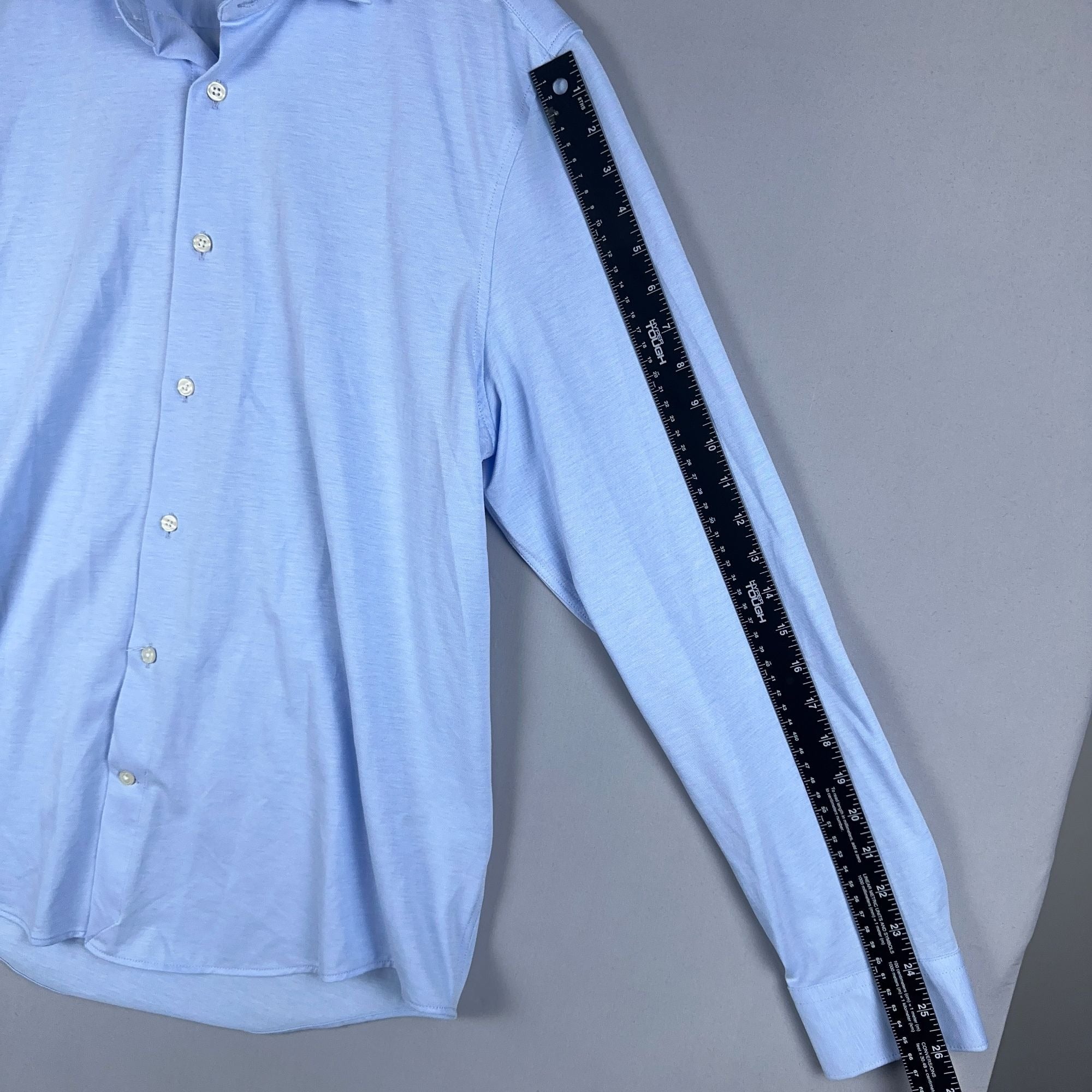 Zara Button-Down Shirt Size Large Light Blue Regular Fit Long Sleeve