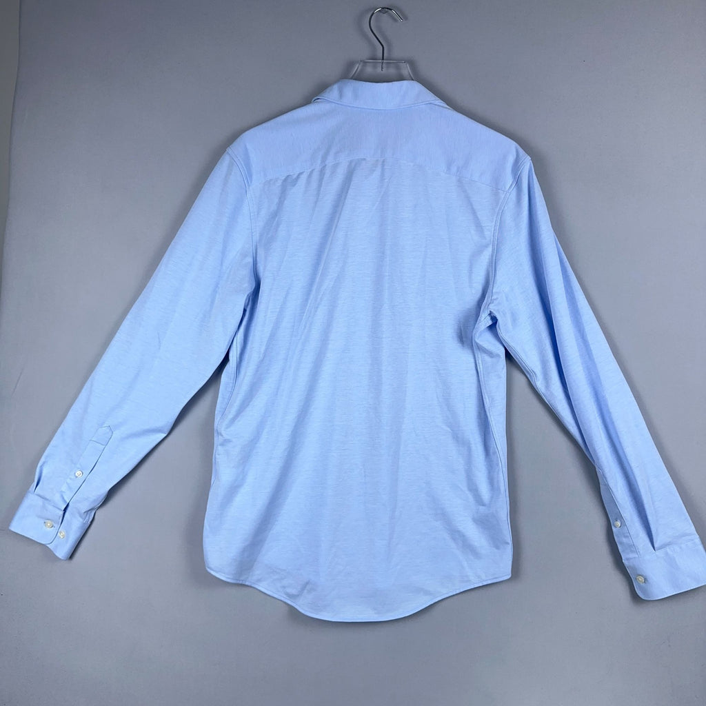 Zara Button-Down Shirt Size Large Light Blue Regular Fit Long Sleeve