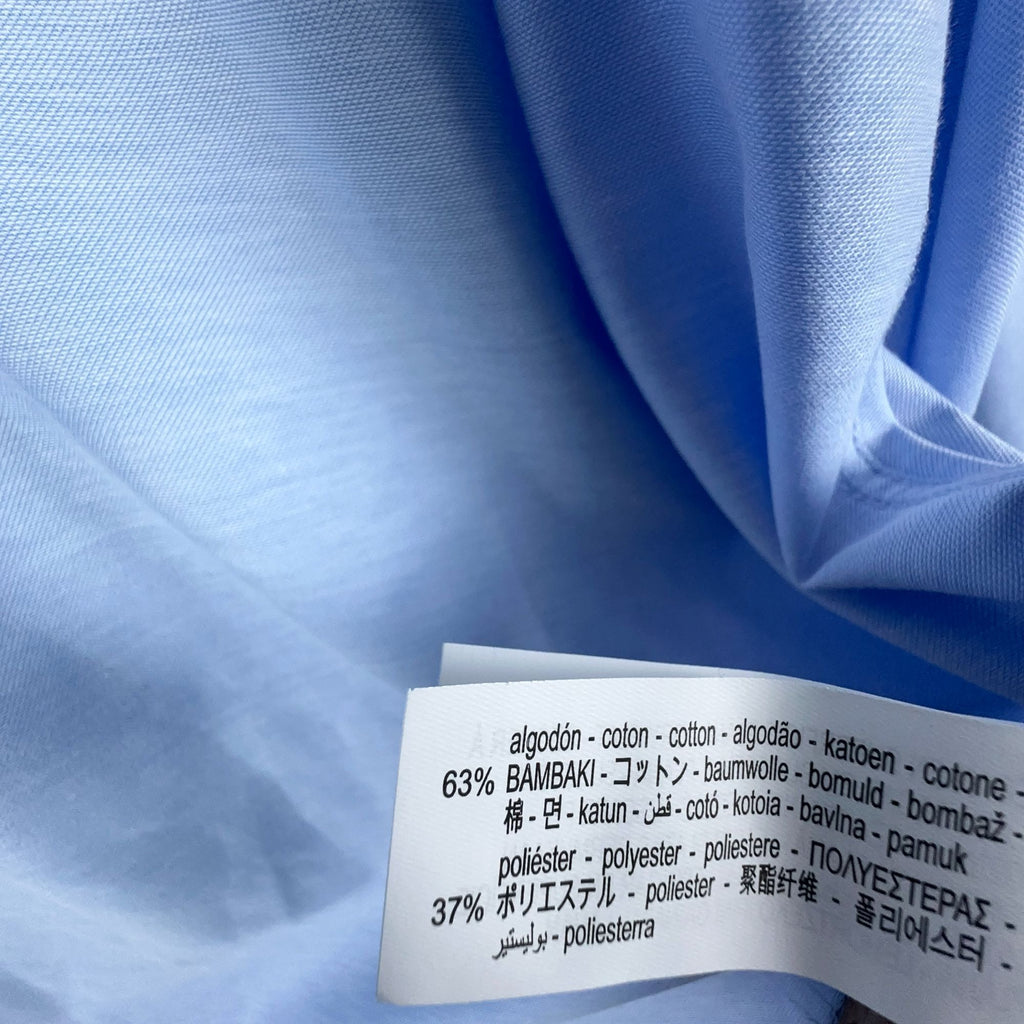 Zara Button-Down Shirt Size Large Light Blue Regular Fit Long Sleeve