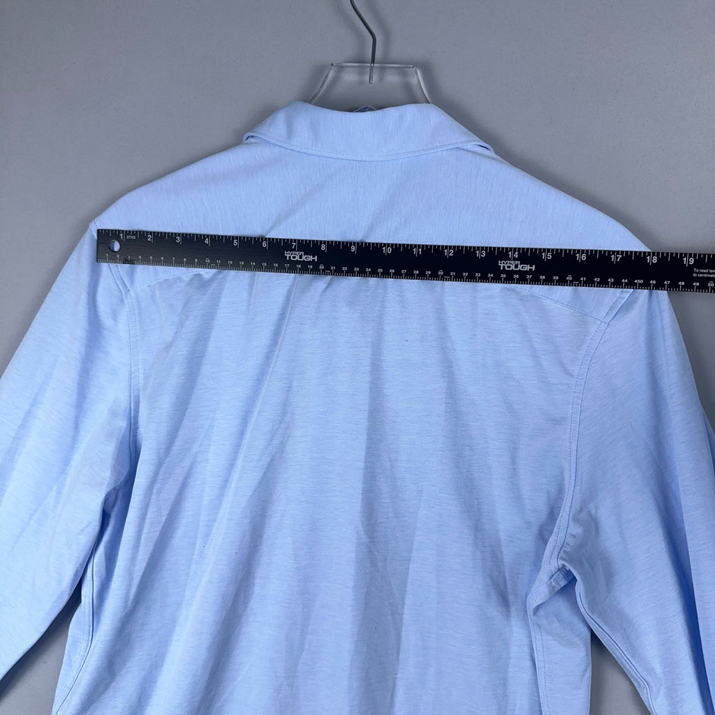 Zara Button-Down Shirt Size Large Light Blue Regular Fit Long Sleeve