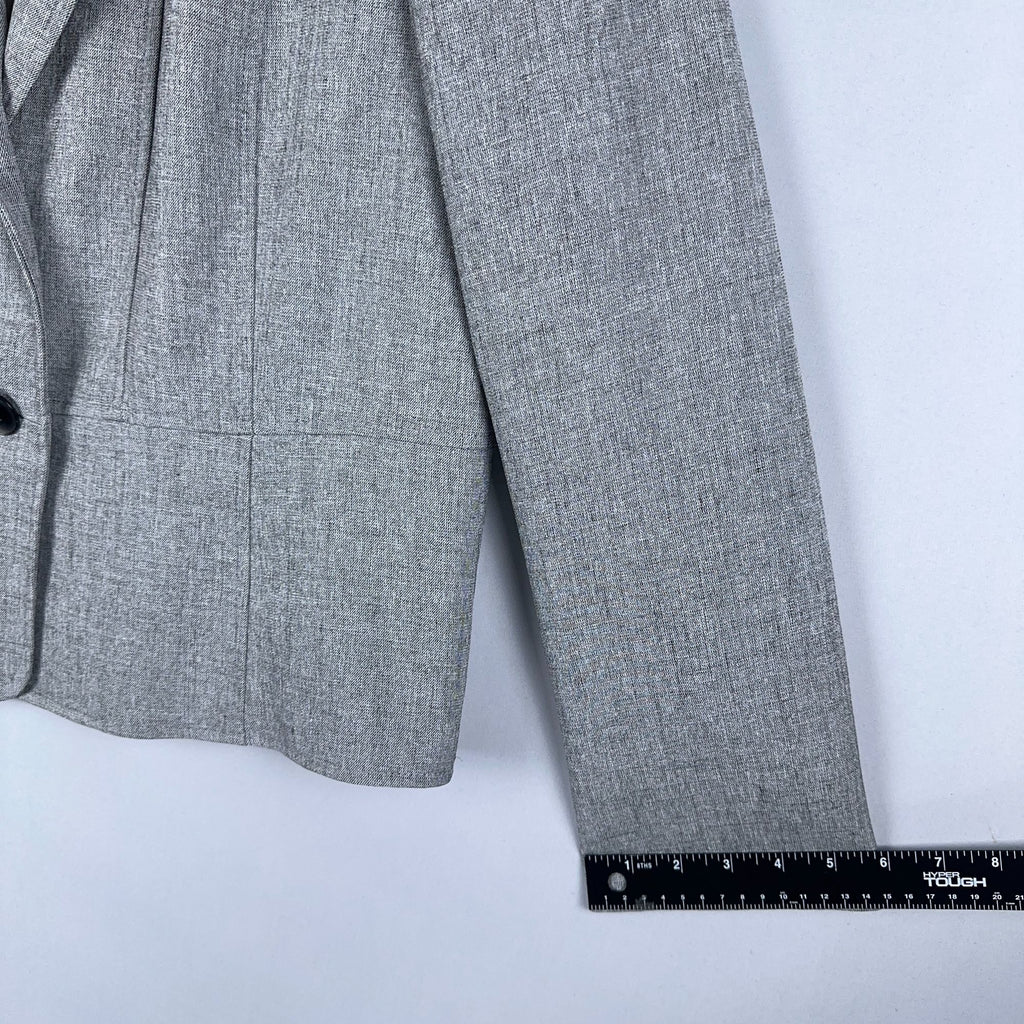 Kasper Blazer Jacket Womens Size 16 Gray Two-Button Fully Lined