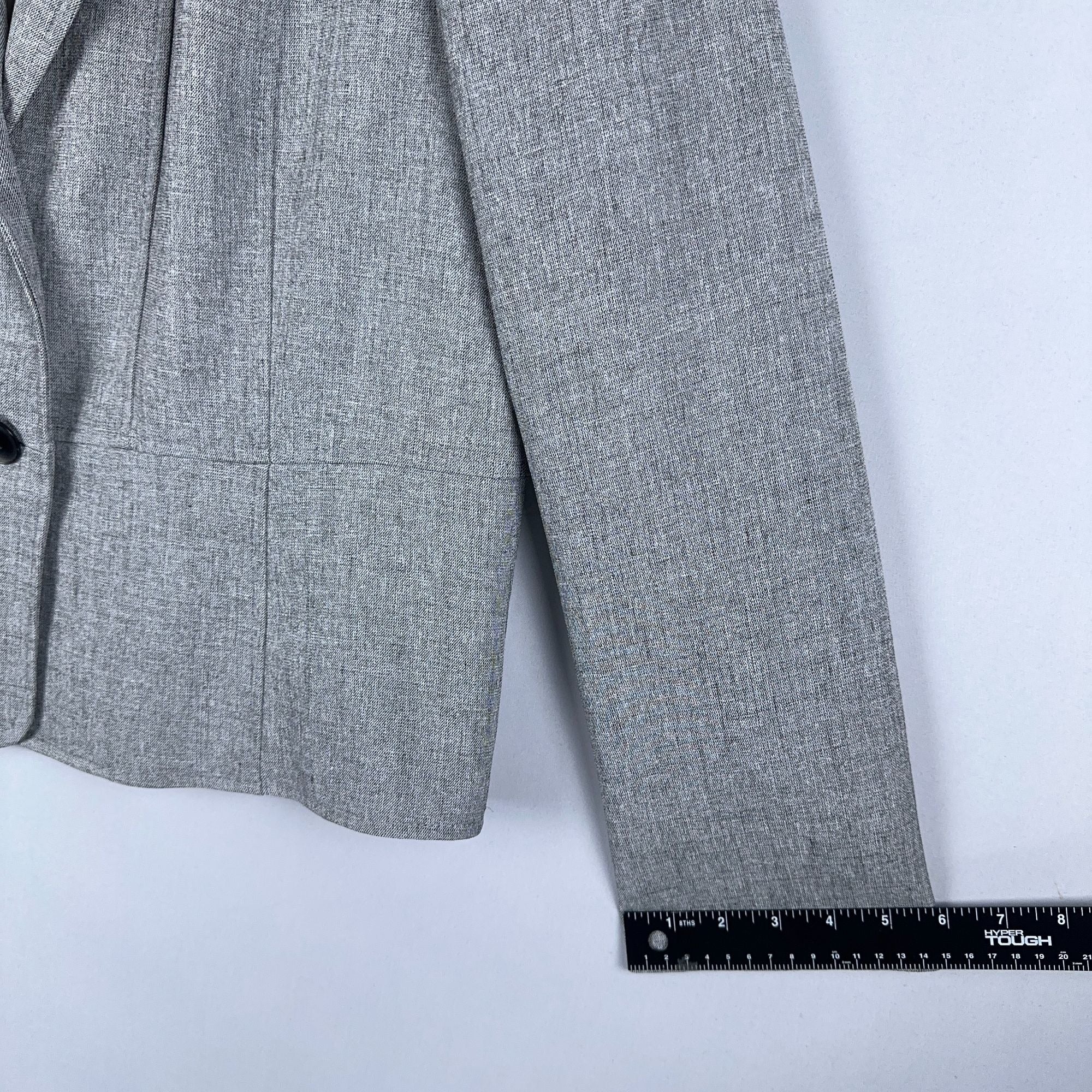 Kasper Blazer Jacket Womens Size 16 Gray Two-Button Fully Lined