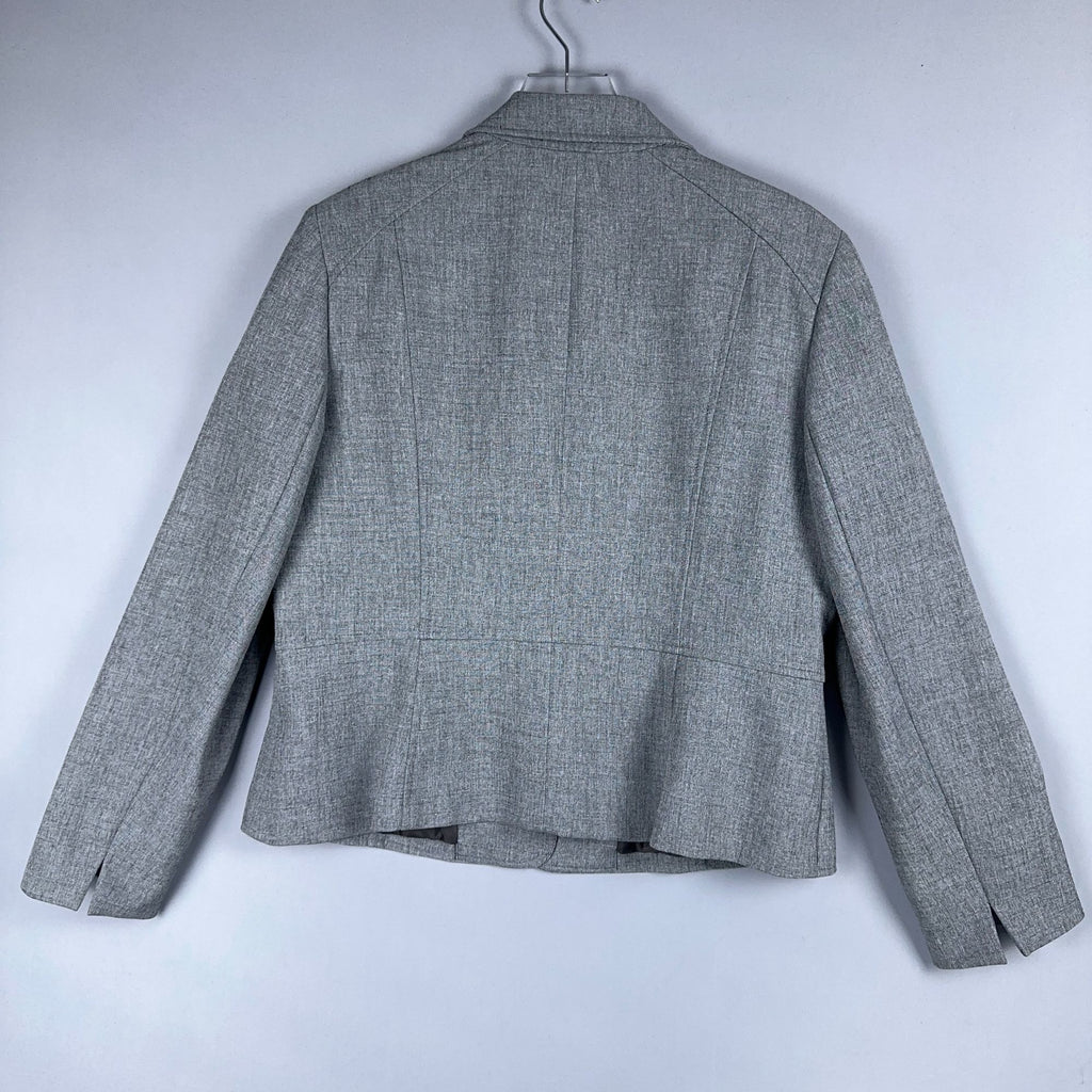 Kasper Blazer Jacket Womens Size 16 Gray Two-Button Fully Lined