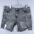 Time And Tru Womens Bermuda Shorts Size 18 High Rise Gray Distressed Frayed Hem