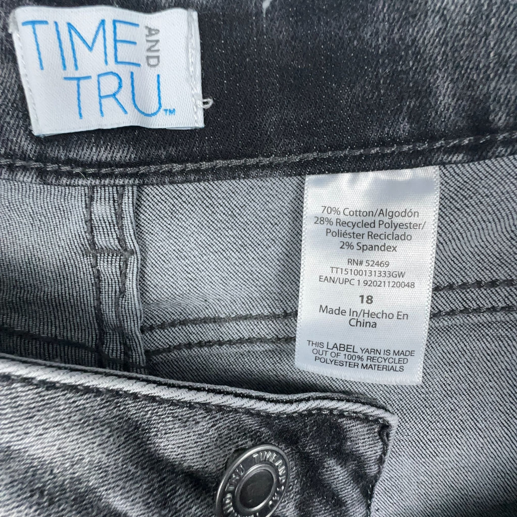 Time And Tru Womens Bermuda Shorts Size 18 High Rise Gray Distressed Frayed Hem