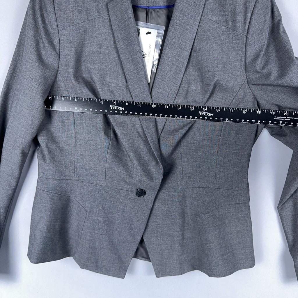 Worthington Blazer Jacket Womens Size 14 Gray Single Breasted Long Sleeve