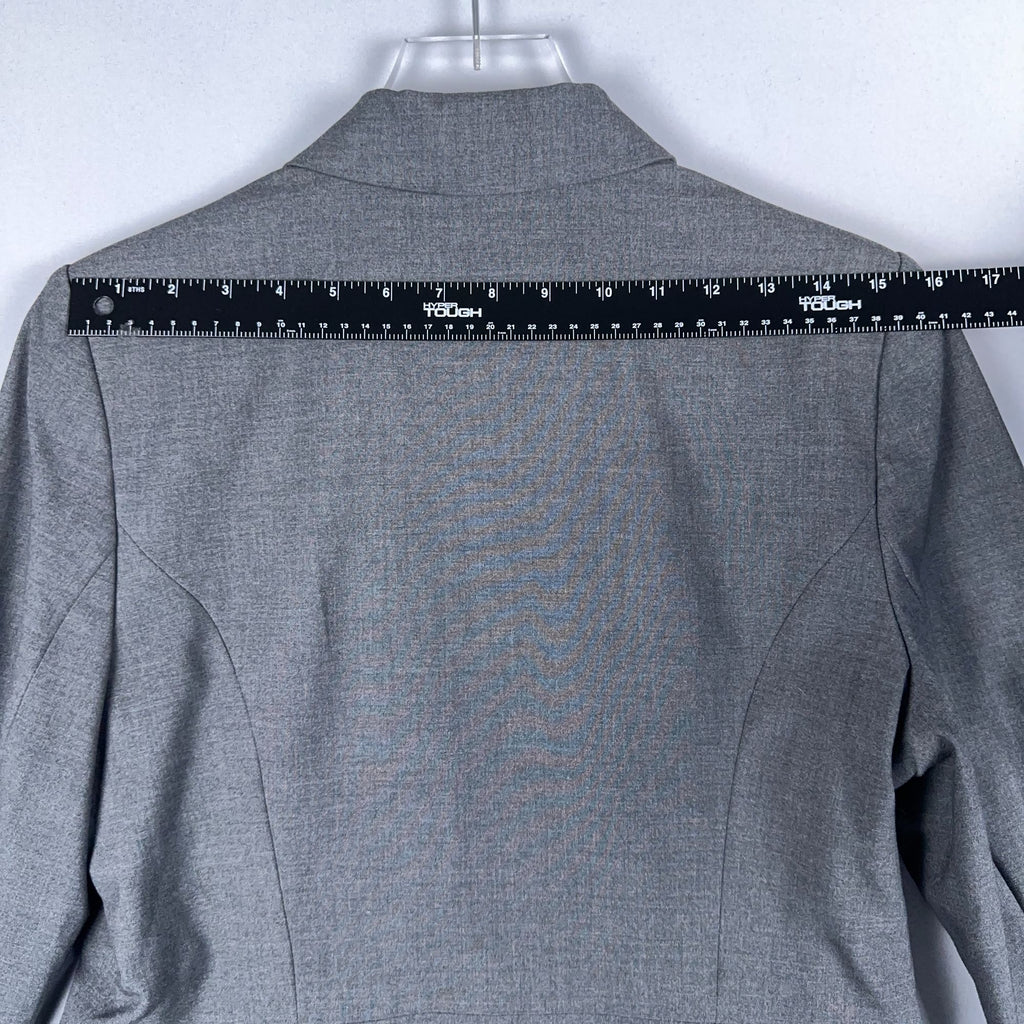 Worthington Blazer Jacket Womens Size 14 Gray Single Breasted Long Sleeve