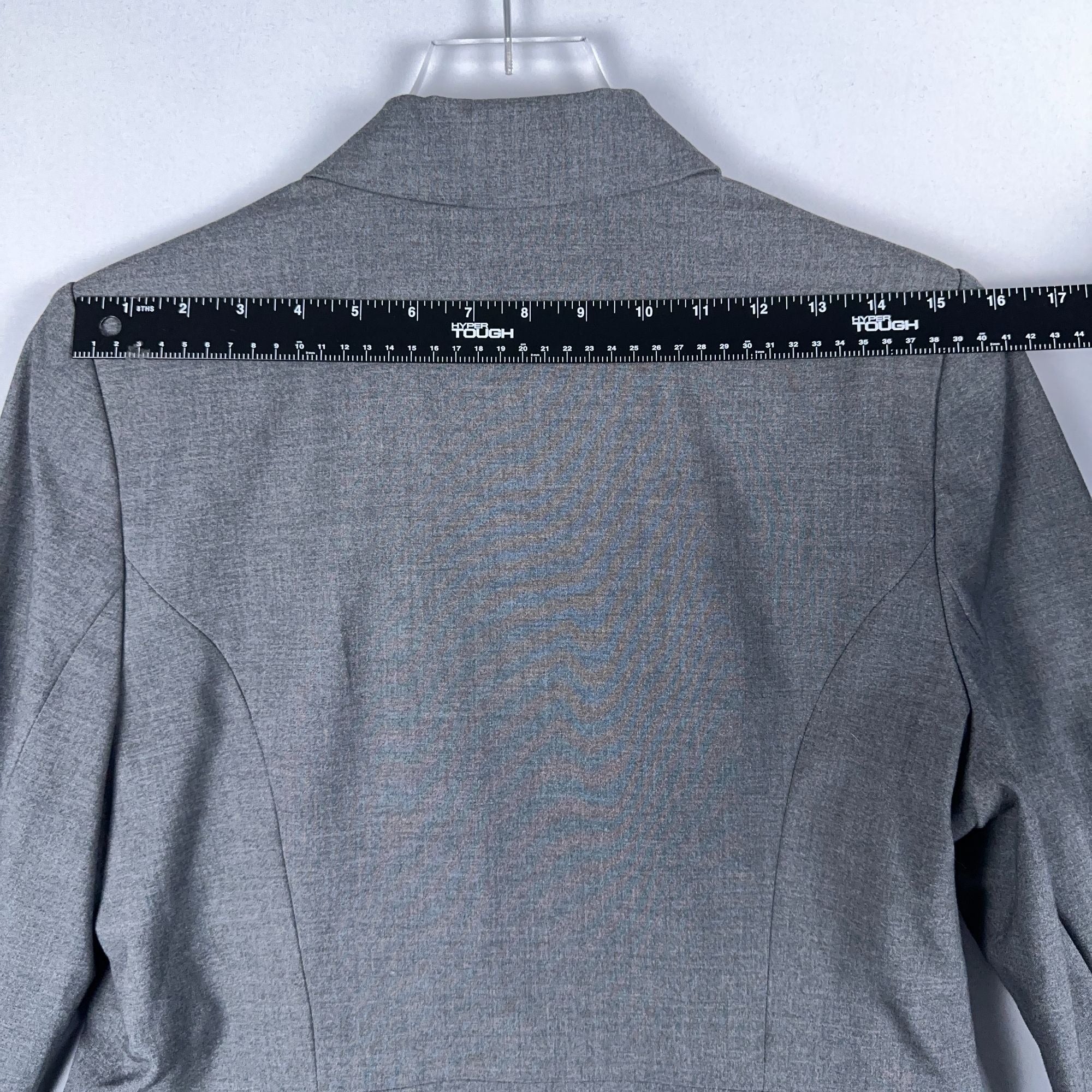 Worthington Blazer Jacket Womens Size 14 Gray Single Breasted Long Sleeve