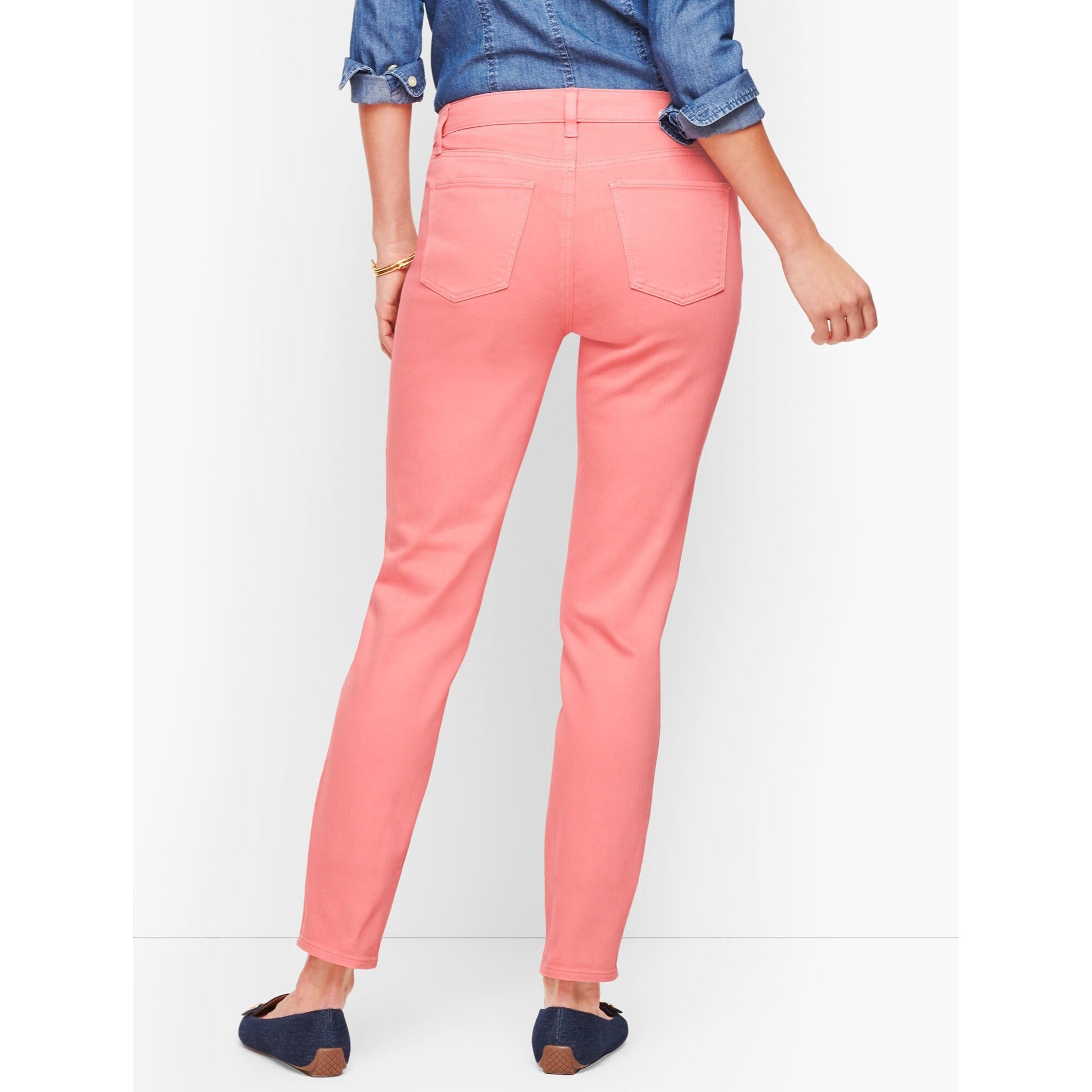 Talbots Jeggings Crop Jeans High Rise Women Size 10 Pink Stretch