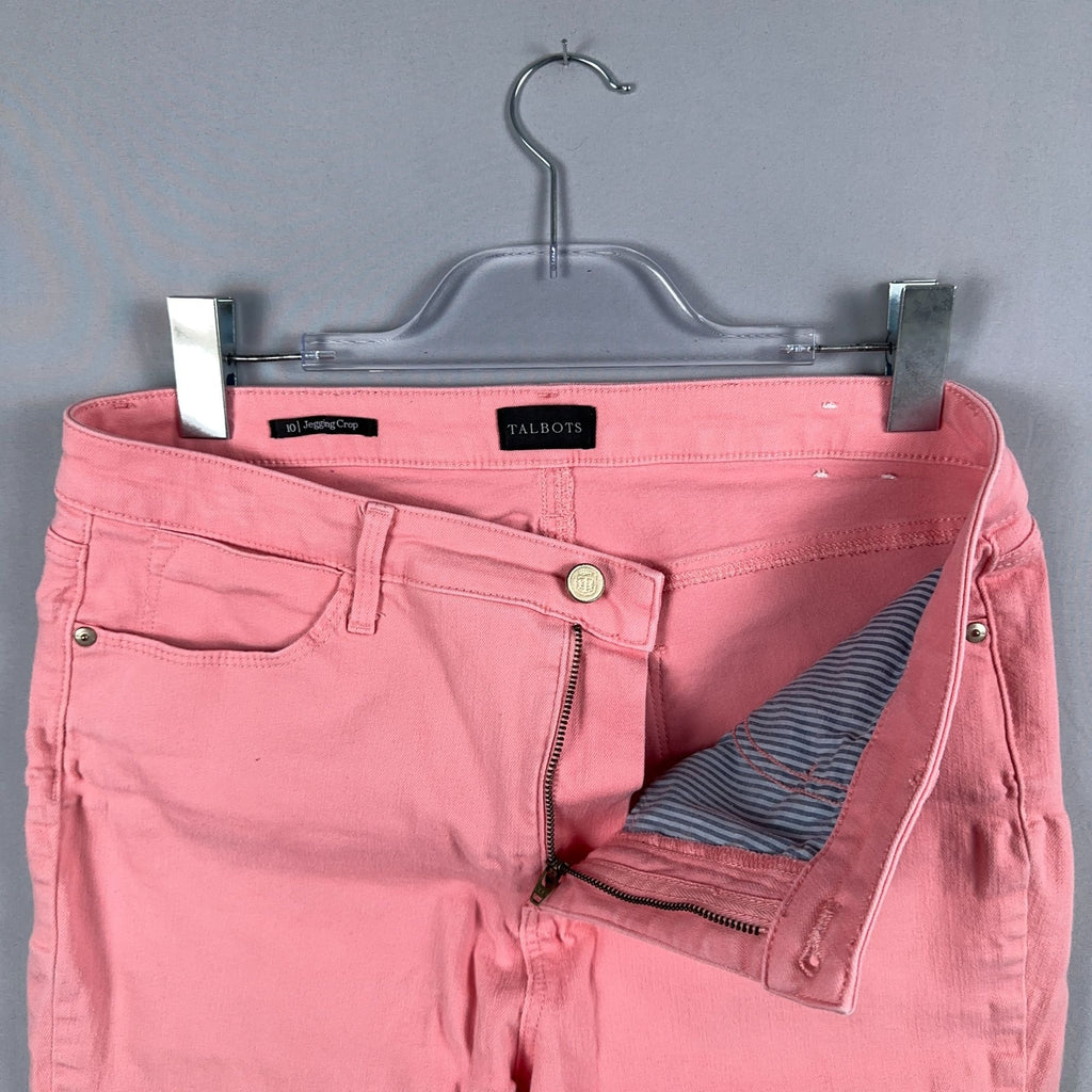 Talbots Jeggings Crop Jeans High Rise Women Size 10 Pink Stretch