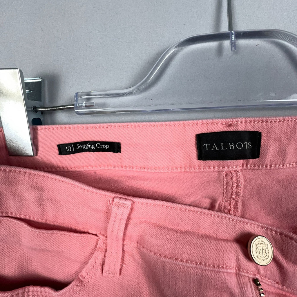 Talbots Jeggings Crop Jeans High Rise Women Size 10 Pink Stretch