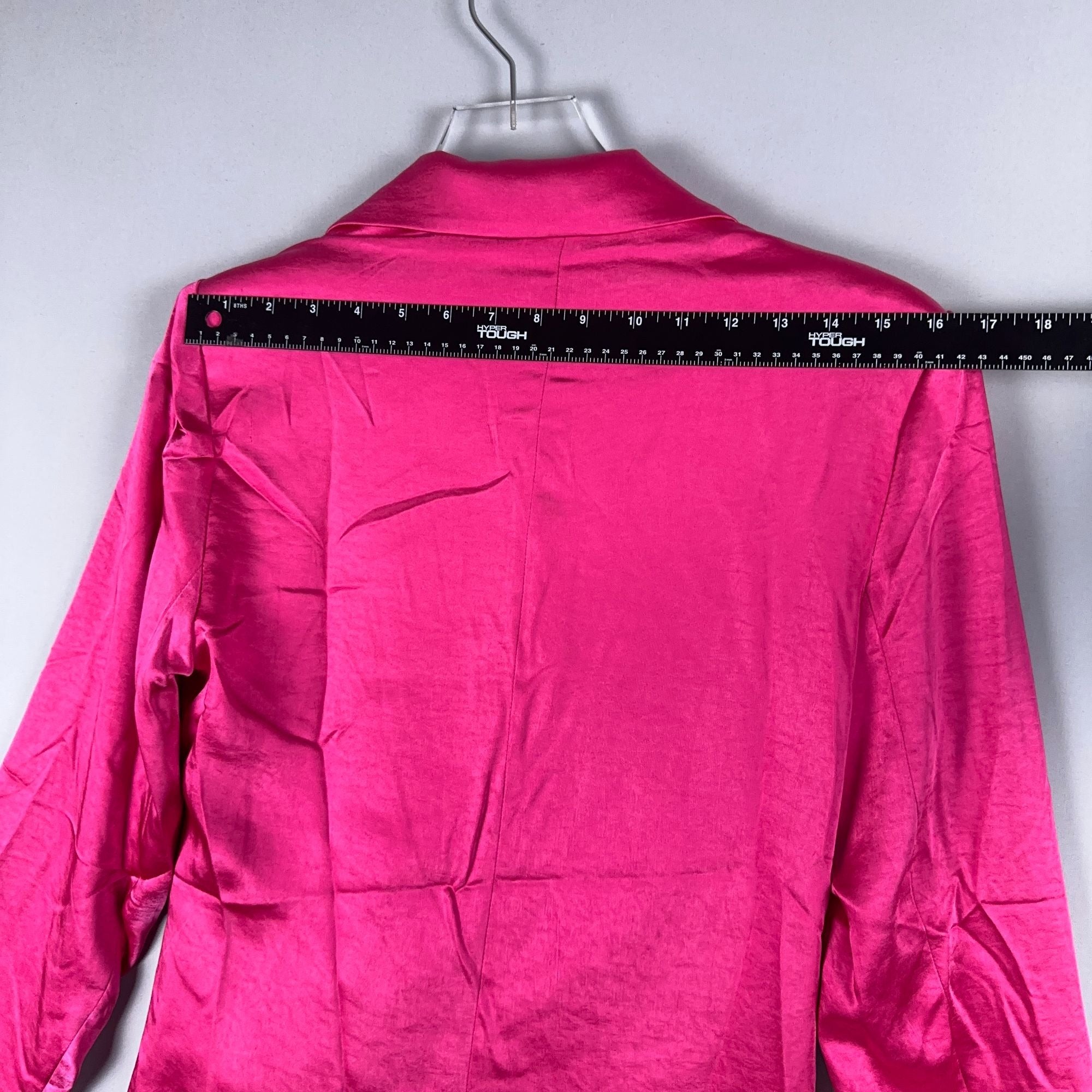 Sugarlips Blouse Top Tie Waist Celine Satin Women Size XS Fuchsia