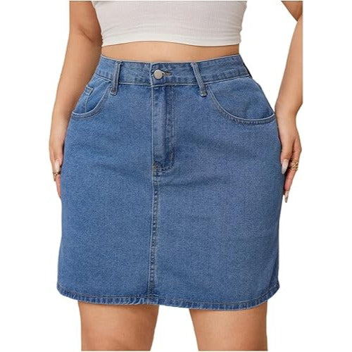 Lee Skort Mid-Rise Womens Size 18 Blue Medium Wash Regular Fit Stretch