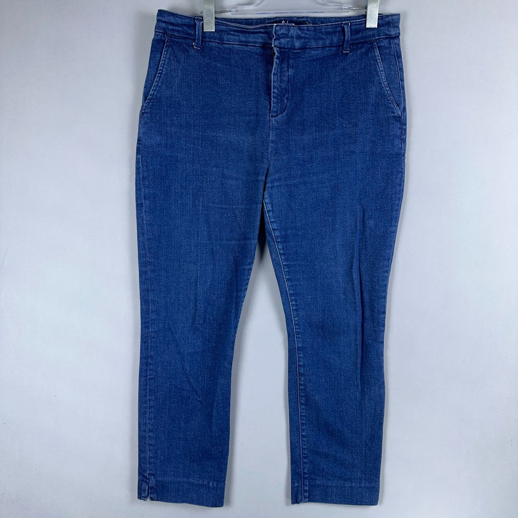 Boden Wellington Jeans Straight Leg Womens Size 12 High Rise Blue Med Wash