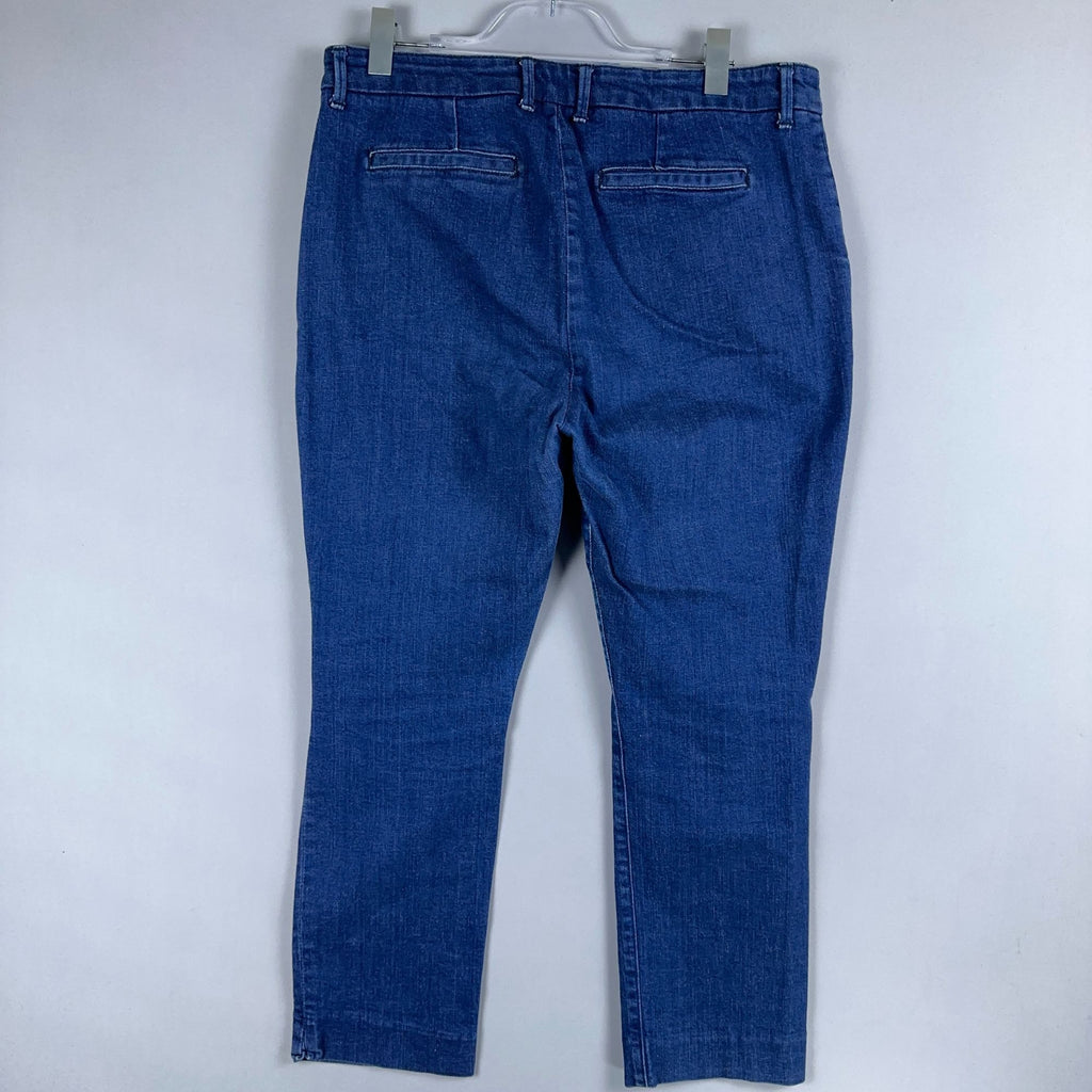 Boden Wellington Jeans Straight Leg Womens Size 12 High Rise Blue Med Wash