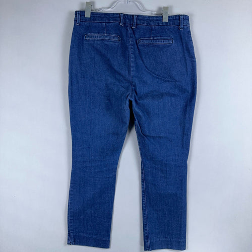 Boden Wellington Jeans Straight Leg Womens Size 12 High Rise Blue Med Wash