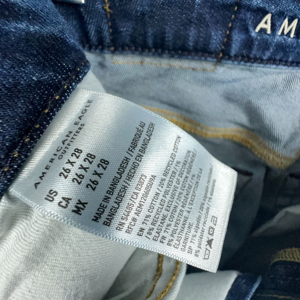 American Eagle Jeans Size 26x28 Slim Straight Leg  Blue Medium Wash