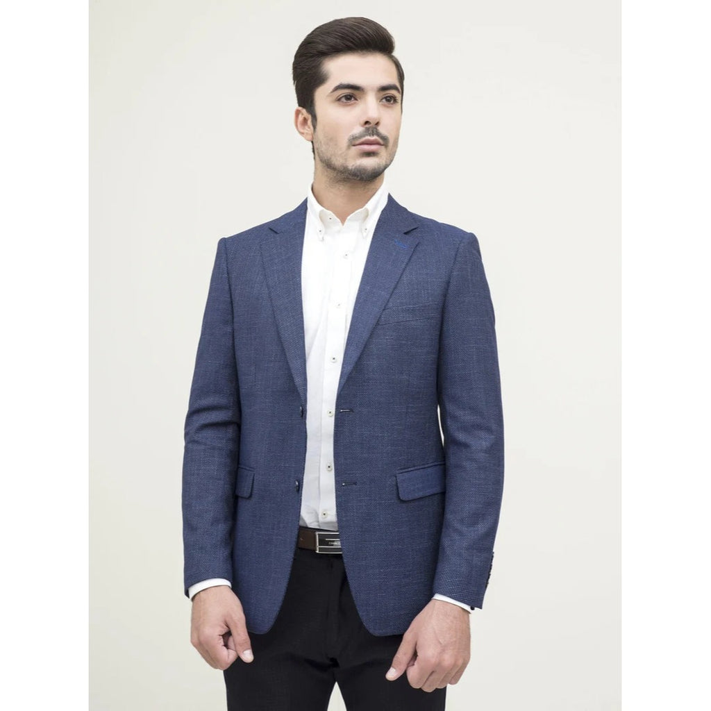 H&M Blazer Jacket Mens Size 40 Regular Blue Slim Fit Two-Button Closure