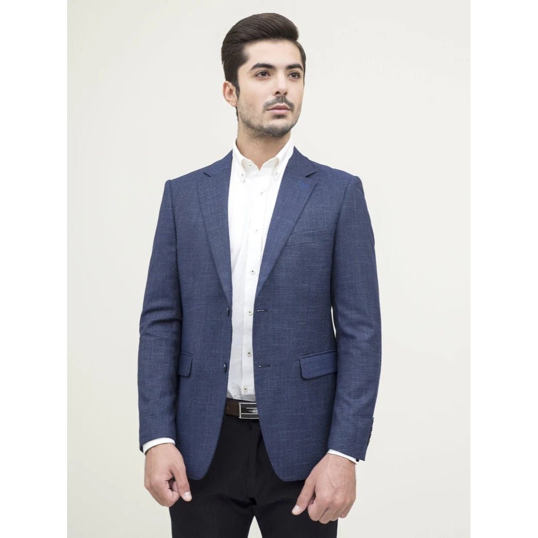 H&M Blazer Jacket Mens Size 40 Regular Blue Slim Fit Two-Button Closure