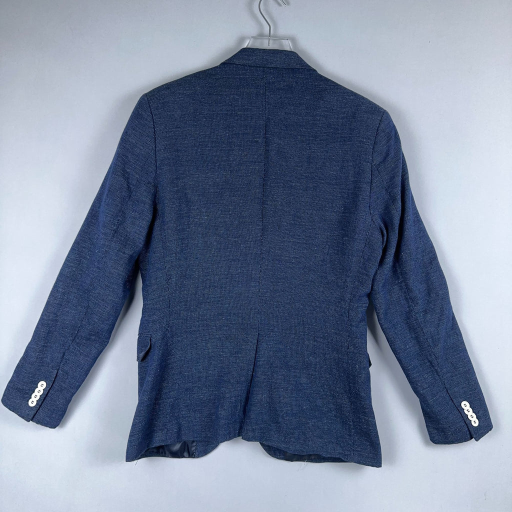 H&M Blazer Jacket Mens Size 40 Regular Blue Slim Fit Two-Button Closure