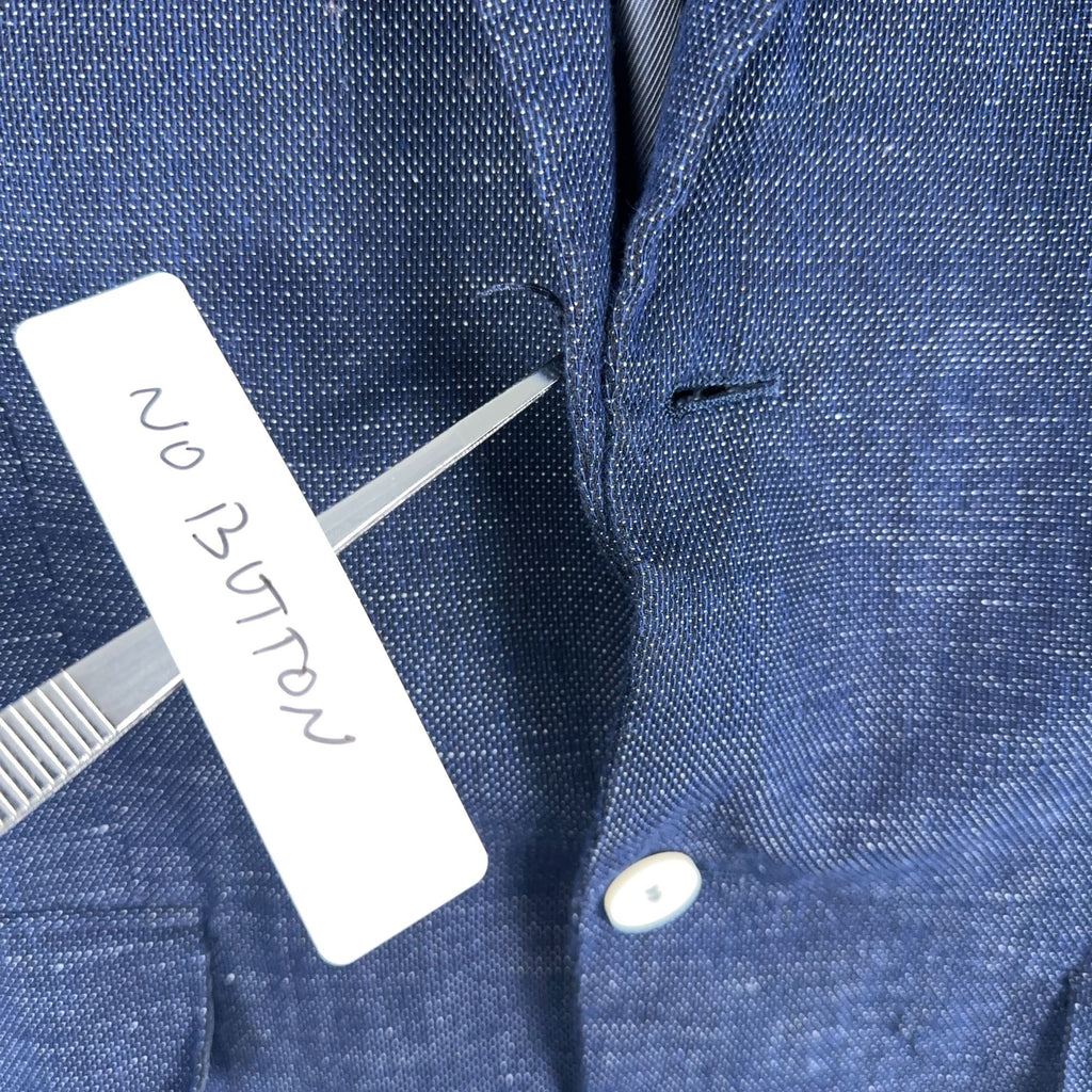 H&M Blazer Jacket Mens Size 40 Regular Blue Slim Fit Two-Button Closure