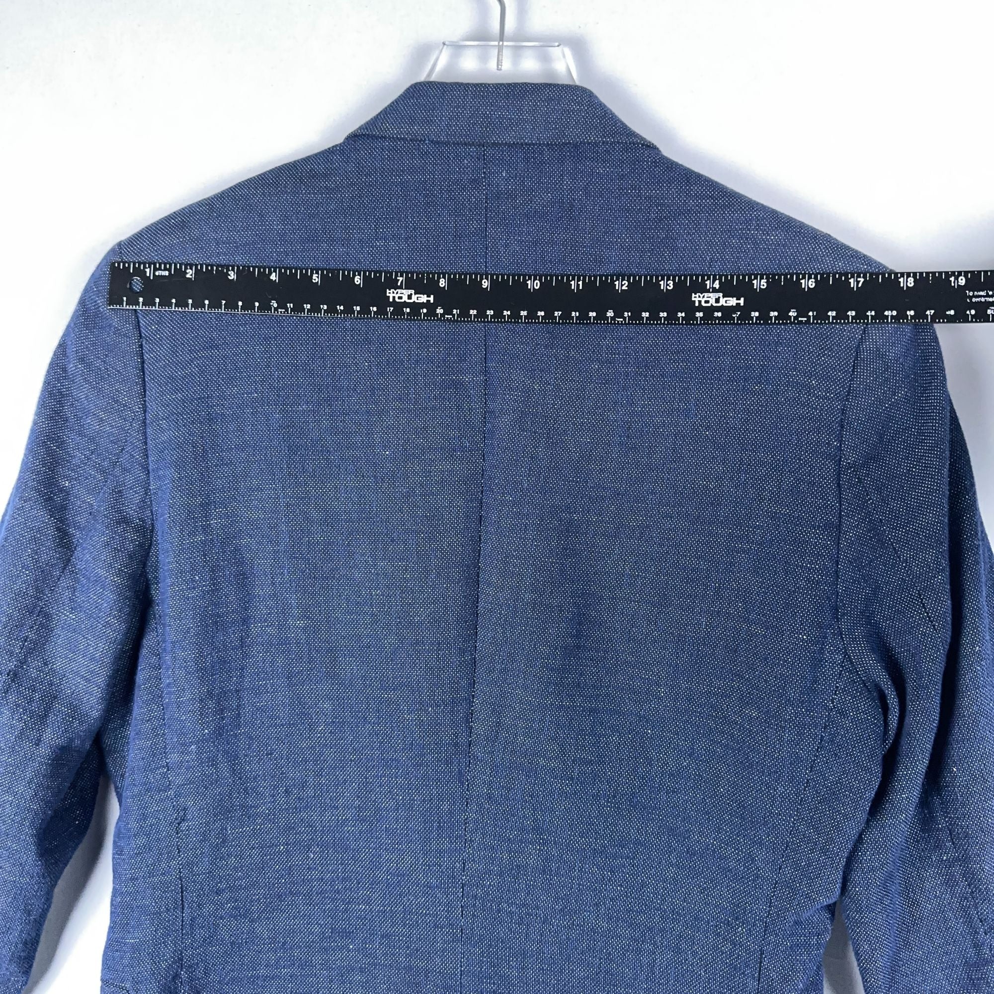 H&M Blazer Jacket Mens Size 40 Regular Blue Slim Fit Two-Button Closure