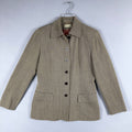 Ann Taylor Blazer Jacket Size Small Herringbone Brown Fully Lined Made USA