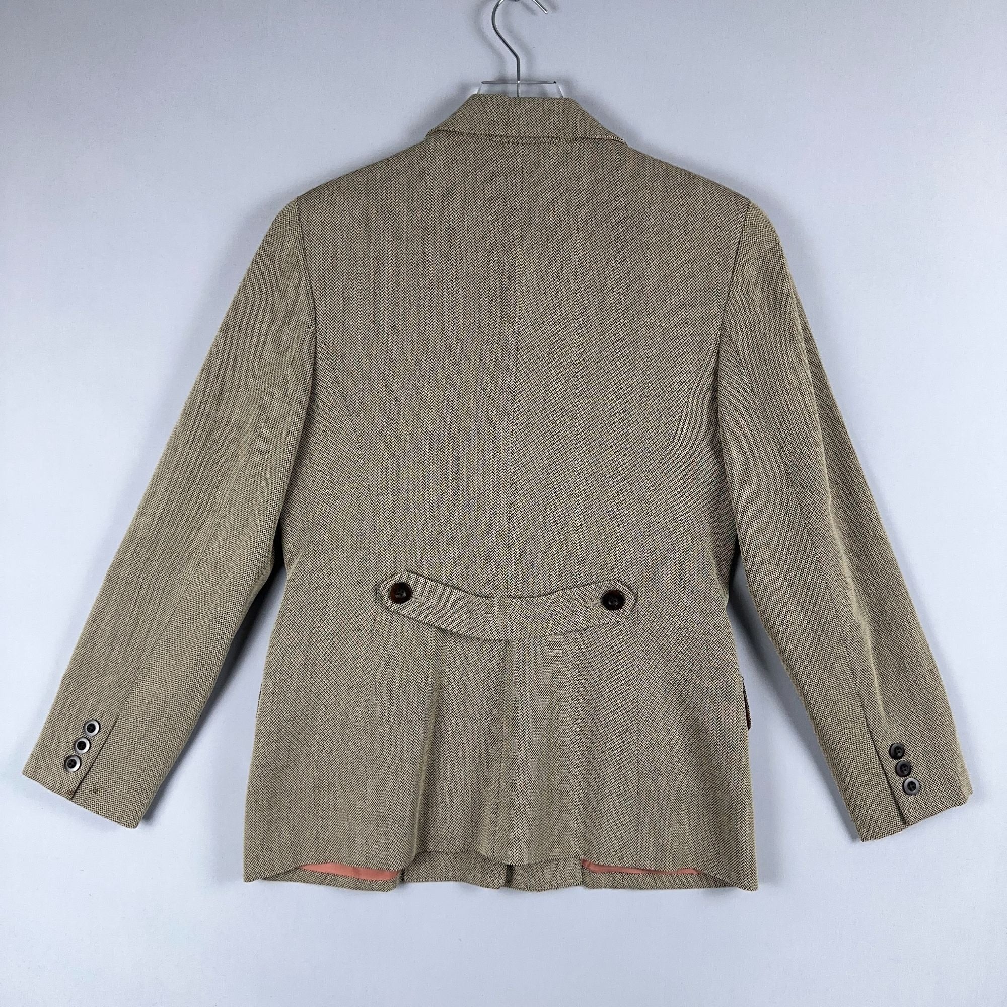 Ann Taylor Blazer Jacket Size Small Herringbone Brown Fully Lined Made USA