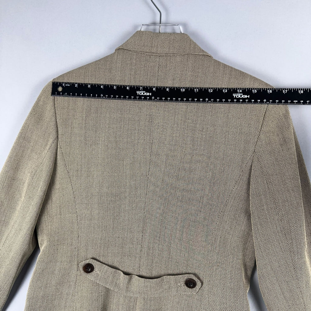 Ann Taylor Blazer Jacket Size Small Herringbone Brown Fully Lined Made USA