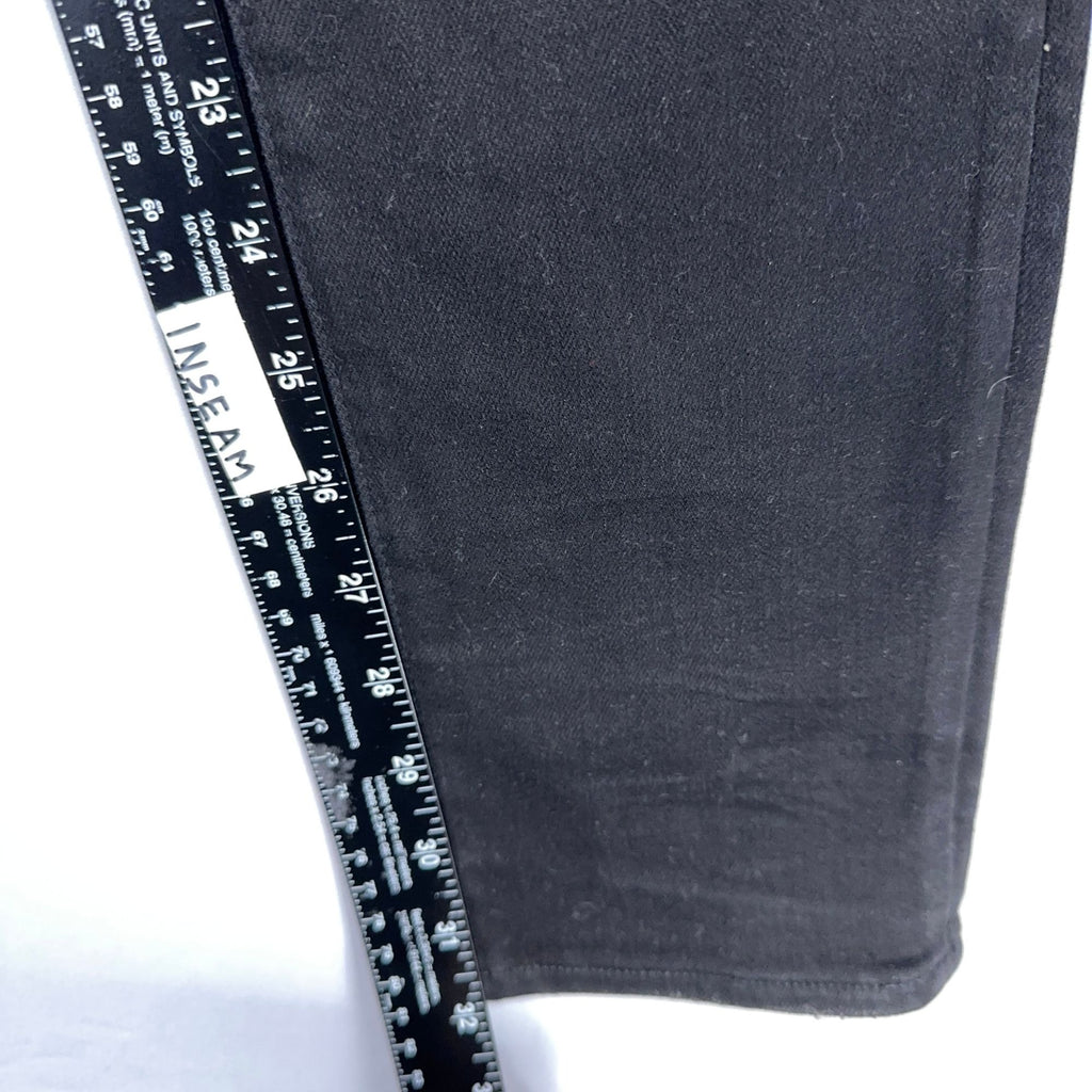 Amiri  Jeans Mens Size 38 Distressed Skinny Black Leather Patch Ripped Made In USA