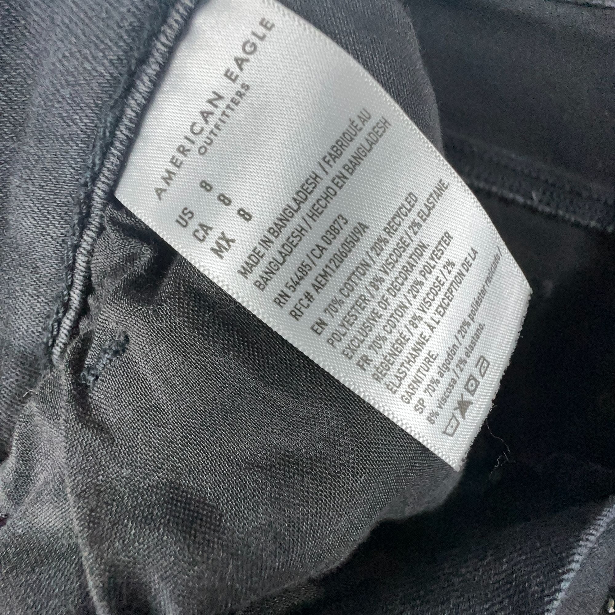 American Eagle Shorts Size 8 Cut Off  Black Distressed High-Rise Frayed Hems